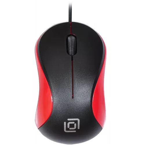 Мышь Оклик 115S черный/красный оптическая 1200dpi USB для ноутбука 3but (711637)