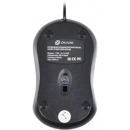 Мышь Оклик 115S черный/красный оптическая 1200dpi USB для ноутбука 3but (711637)