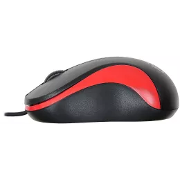 Мышь Оклик 115S черный/красный оптическая 1200dpi USB для ноутбука 3but (711637)