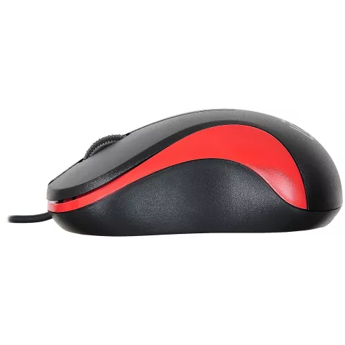 Мышь Оклик 115S черный/красный оптическая 1200dpi USB для ноутбука 3but (711637)