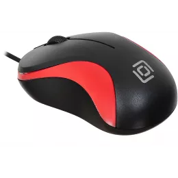 Мышь Оклик 115S черный/красный оптическая 1200dpi USB для ноутбука 3but (711637)