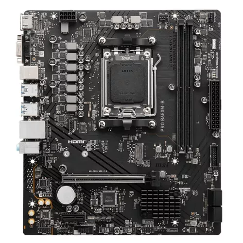 Материнская плата MSI PRO B650M-B Socket AM5 AMD B650 2xDDR5 mATX AC`97 8ch(7.1) 2.5Gg RAID+VGA+HDMI