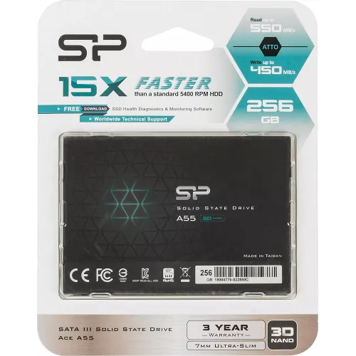 Накопитель SSD Silicon Power SATA-III 256GB SP256GBSS3A55S25 Ace A55 2.5"
