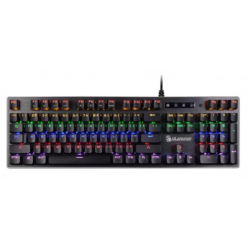 Клавиатура A4Tech B760 механическая серый USB Multimedia for gamer LED (B760 GREY (BLACK SWITCH)) кабель 1.8м