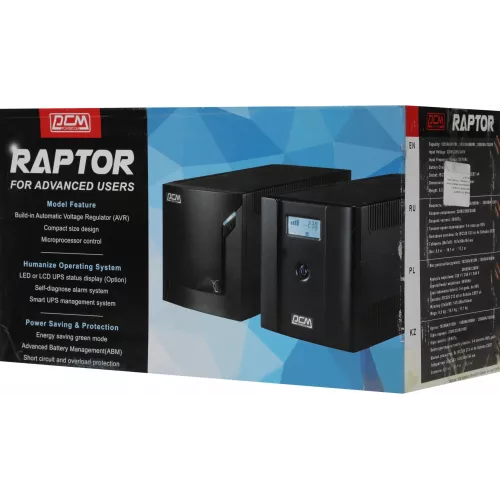 Источник бесперебойного питания Powercom Raptor RPT-1500AP LCD 900Вт 1500ВА черный