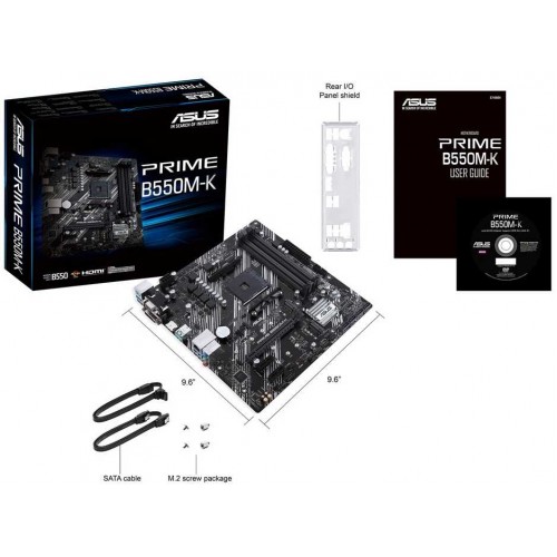 Материнская плата Asus PRIME B550M-K Soc-AM4 AMD B550 4xDDR4 mATX AC`97 8ch(7.1) GbLAN RAID+VGA+DVI+HDMI