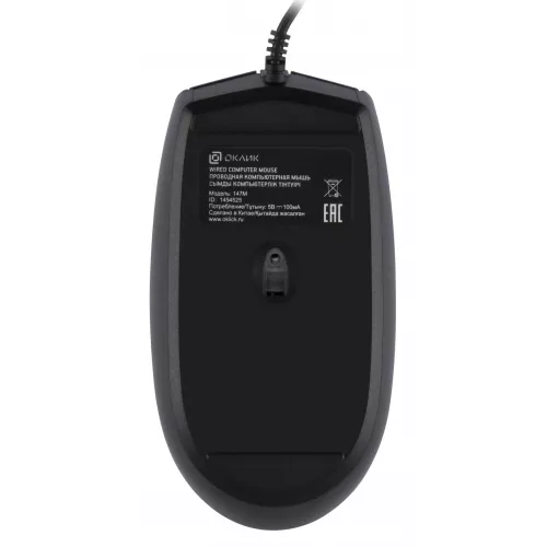 Мышь Оклик 147M черный оптическая 2000dpi USB 4but (1454525)
