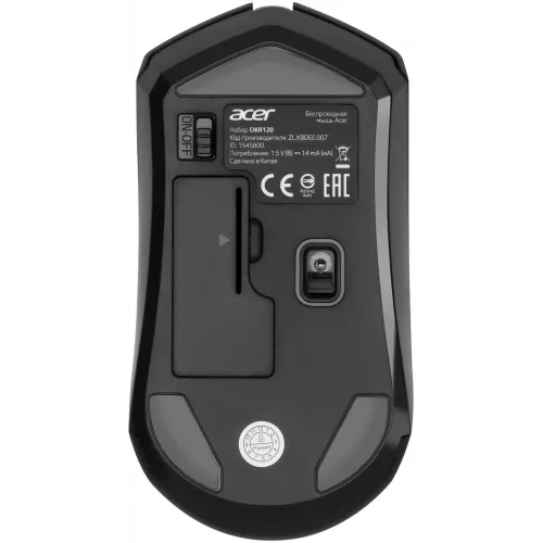 Клавиатура + мышь Acer OKR120 клав:черный мышь:черный USB беспроводная Multimedia (ZL.KBDEE.007)