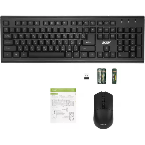 Клавиатура + мышь Acer OKR120 клав:черный мышь:черный USB беспроводная Multimedia (ZL.KBDEE.007)