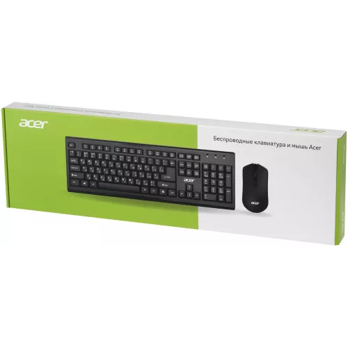 Клавиатура + мышь Acer OKR120 клав:черный мышь:черный USB беспроводная Multimedia (ZL.KBDEE.007)