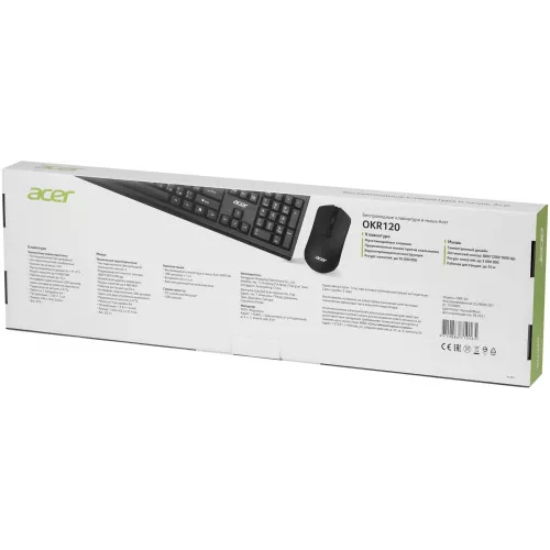 Клавиатура + мышь Acer OKR120 клав:черный мышь:черный USB беспроводная Multimedia (ZL.KBDEE.007)