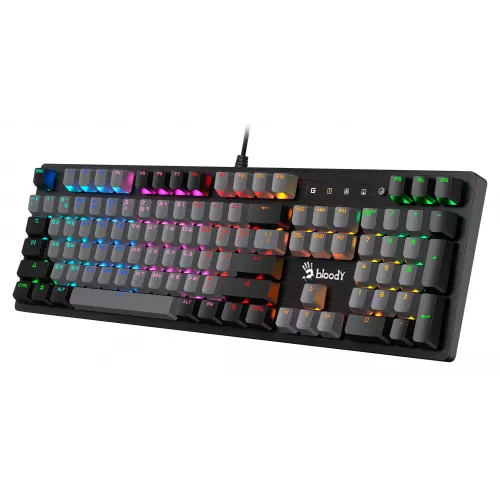 Клавиатура A4Tech B828N черный/серый USB for gamer LED (B828N (GREY+BLACK)) кабель 1.8м