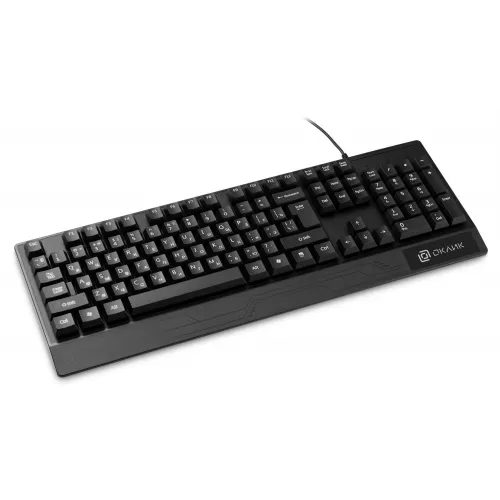 Клавиатура Оклик 115M черный USB (подставка для запястий) (1678098) кабель 1.6м