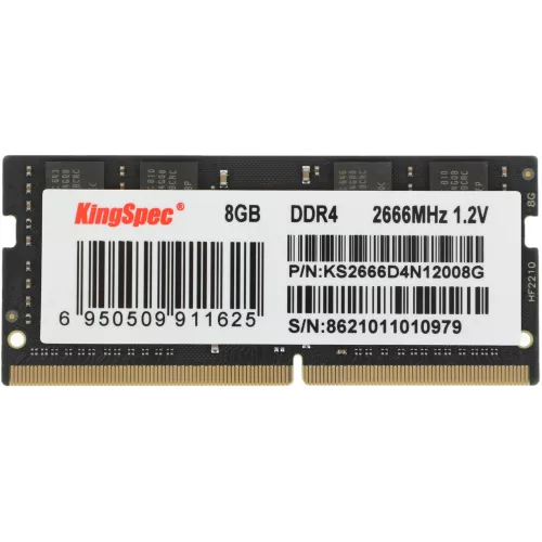 Память DDR4 8GB 2666MHz Kingspec KS2666D4N12008G RTL PC4-21300 CL19 SO-DIMM 260-pin 1.2В single rank Ret