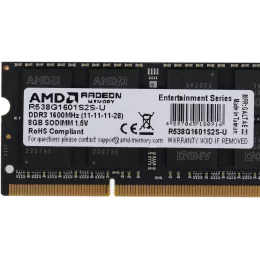 Память DDR3 8Gb 1600MHz AMD R538G1601S2S-U RTL PC3-12800 CL11 SO-DIMM 204-pin 1.5В dual rank Ret
