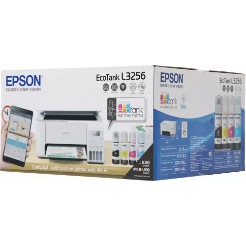 МФУ струйный Epson L3256 (C11CJ67411/421/504/524/516/519) A4 WiFi белый