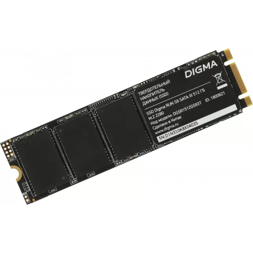 Накопитель SSD Digma SATA-III 512GB DGSR1512GS93T Run S9 M.2 2280