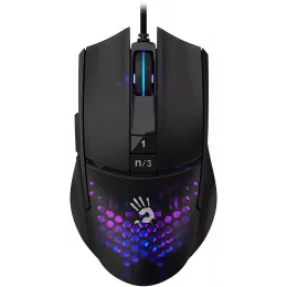 Мышь A4Tech Bloody L65 Max черный/фиолетовый оптическая 12000dpi USB 6but (L65 MAX/HONEYCOMB)
