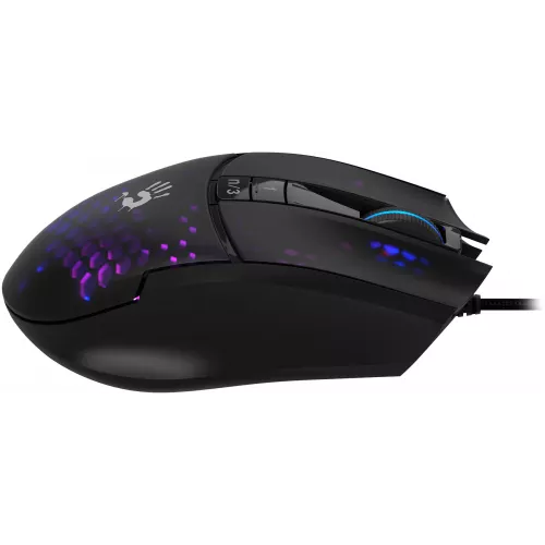 Мышь A4Tech Bloody L65 Max черный/фиолетовый оптическая 12000dpi USB 6but (L65 MAX/HONEYCOMB)