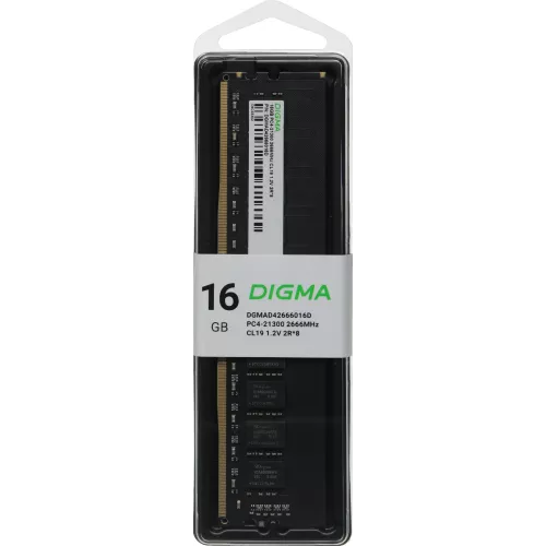 Память DDR4 16Gb 2666MHz Digma DGMAD42666016D RTL PC4-21300 CL19 DIMM 288-pin 1.2В dual rank Ret