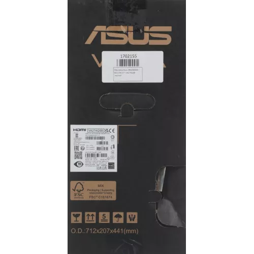 Монитор Asus 27" VA27AQSB черный IPS LED 1ms 16:9 HDMI M/M матовая HAS Piv 350cd 178гр/178гр 2560x1440 75Hz DP 2K USB 6.69кг