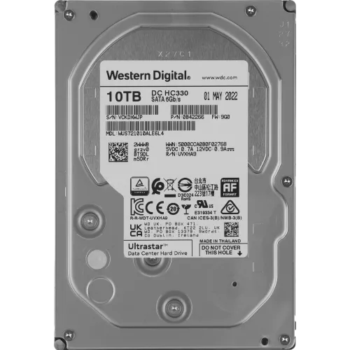 Жесткий диск WD SATA-III 10TB 0B422660B44496 WUS721010ALE6L4 Server Ultrastar DC HC330 4KN (7200rpm) 256Mb 3.5"