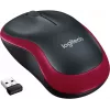 Мышь Logitech M185 черный/красный оптическая 1000dpi беспров. USB для ноутбука 2but (910-002633)