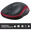 Мышь Logitech M185 черный/красный оптическая 1000dpi беспров. USB для ноутбука 2but (910-002633)