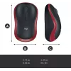 Мышь Logitech M185 черный/красный оптическая 1000dpi беспров. USB для ноутбука 2but (910-002633)