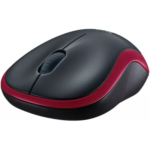Мышь Logitech M185 черный/красный оптическая 1000dpi беспров. USB для ноутбука 2but (910-002633)