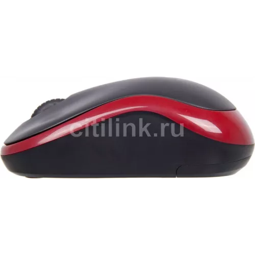 Мышь Logitech M185 черный/красный оптическая 1000dpi беспров. USB для ноутбука 2but (910-002633)