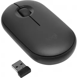 Мышь Logitech Pebble M350 темно-серый оптическая 1000dpi silent беспров. BT/Radio USB для ноутбука 3but (910-005576)