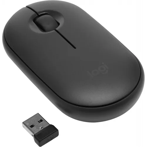 Мышь Logitech Pebble M350 темно-серый оптическая 1000dpi silent беспров. BT/Radio USB для ноутбука 3but (910-005576)