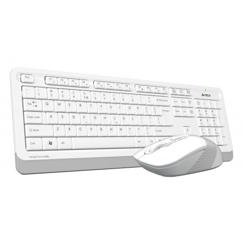 Клавиатура + мышь A4Tech Fstyler FG1010S клав:белый/серый мышь:белый/серый USB беспроводная Multimedia (FG1010S WHITE)