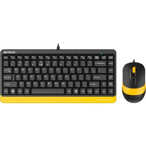 Клавиатура + мышь A4Tech Fstyler F1110 клав:черный/желтый мышь:черный/желтый USB Multimedia (F1110 BUMBLEBEE)