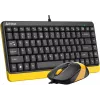 Клавиатура + мышь A4Tech Fstyler F1110 клав:черный/желтый мышь:черный/желтый USB Multimedia (F1110 BUMBLEBEE)