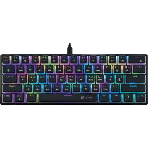 Клавиатура Оклик K763W механическая черный USB беспроводная BT/Radio Multimedia for gamer LED (1920548) кабель 1.5м
