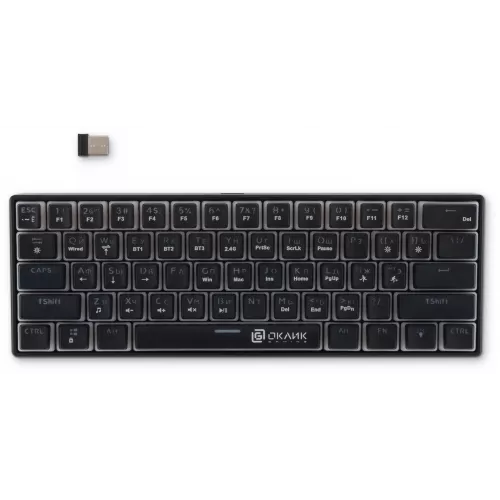 Клавиатура Оклик K763W механическая черный USB беспроводная BT/Radio Multimedia for gamer LED (1920548) кабель 1.5м
