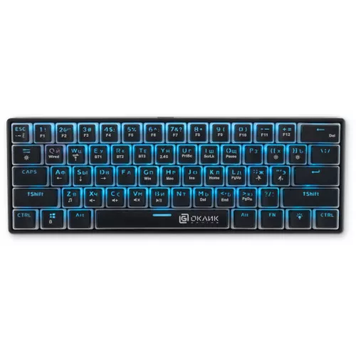 Клавиатура Оклик K763W механическая черный USB беспроводная BT/Radio Multimedia for gamer LED (1920548) кабель 1.5м