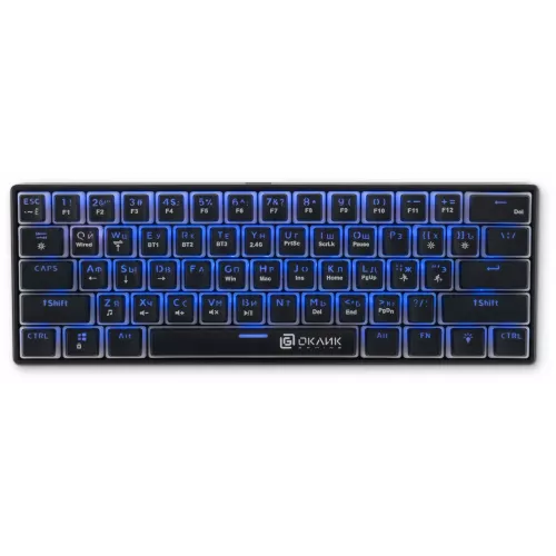 Клавиатура Оклик K763W механическая черный USB беспроводная BT/Radio Multimedia for gamer LED (1920548) кабель 1.5м
