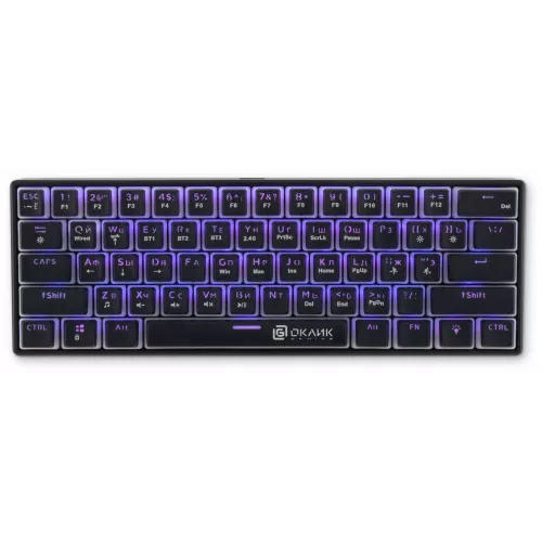 Клавиатура Оклик K763W механическая черный USB беспроводная BT/Radio Multimedia for gamer LED (1920548) кабель 1.5м