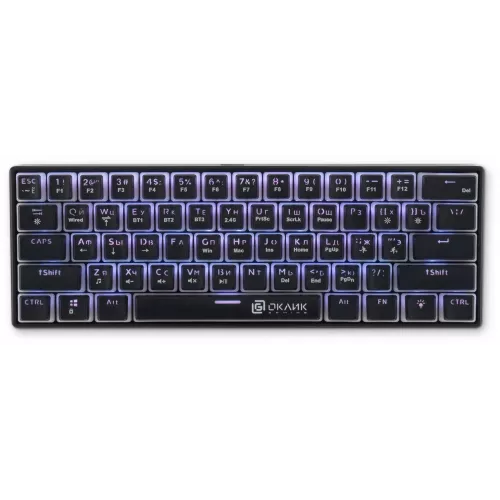 Клавиатура Оклик K763W механическая черный USB беспроводная BT/Radio Multimedia for gamer LED (1920548) кабель 1.5м
