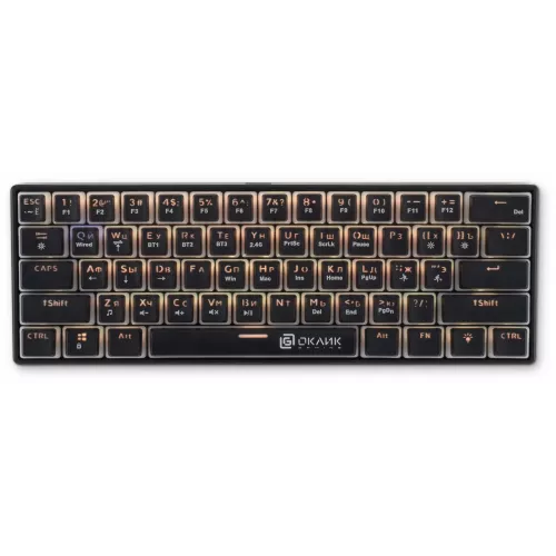 Клавиатура Оклик K763W механическая черный USB беспроводная BT/Radio Multimedia for gamer LED (1920548) кабель 1.5м