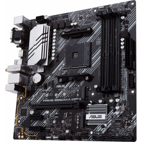 Материнская плата Asus PRIME B550M-A WIFI II Soc-AM4 AMD B550 4xDDR4 mATX AC`97 8ch(7.1) GbLAN RAID+VGA+DVI+HDMI