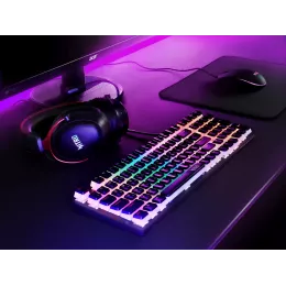 Клавиатура Acer OKW303 механическая черный/серый USB for gamer LED (ZL.KBDCC.01D) кабель 1.8м