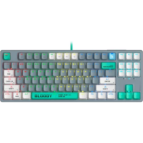 Клавиатура A4Tech S87 Energy механическая серый USB for gamer LED (S87 USB ENERGY ASH) кабель 1.8м