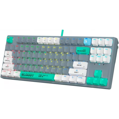Клавиатура A4Tech S87 Energy механическая серый USB for gamer LED (S87 USB ENERGY ASH) кабель 1.8м
