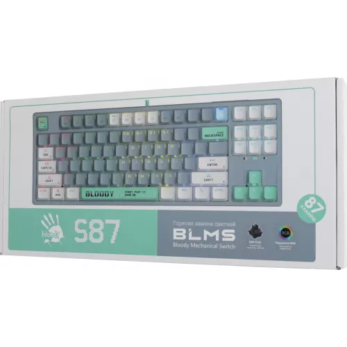 Клавиатура A4Tech S87 Energy механическая серый USB for gamer LED (S87 USB ENERGY ASH) кабель 1.8м