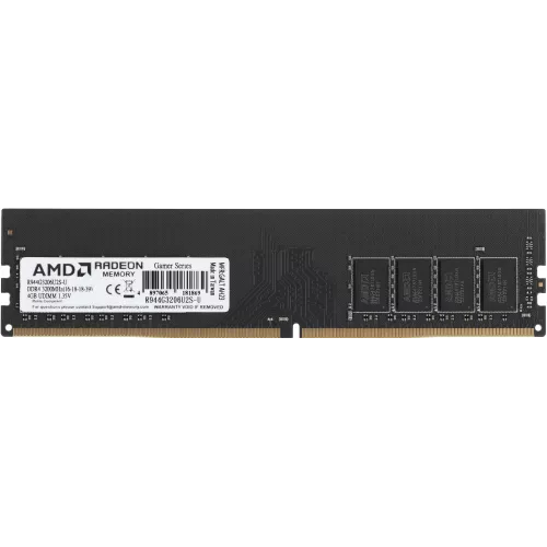 Память DDR4 4GB 3200MHz AMD R944G3206U2S-U Radeon R9 Gamer Series RTL Gaming PC4-25600 CL16 DIMM 288-pin 1.35В Ret
