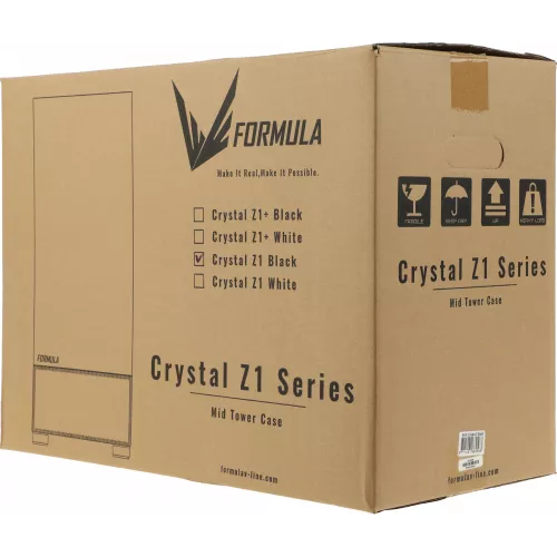 Корпус Formula Crystal Z1 черный без БП ATX 2xUSB2.0 1xUSB3.0 audio bott PSU